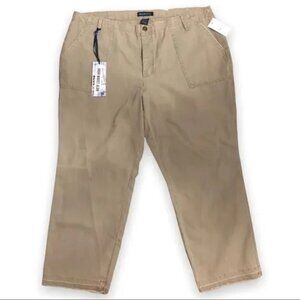 NWT BLUE SPICE OLIVE GREEN HIGH WAIST RAW HEM CROP PANTS PLUS‎ 16